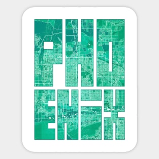 Phoenix, USA City Map Typography - Watercolor Sticker